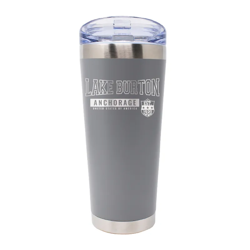 26 OZ MATTE GRAY POWDER COATED TUMBLER